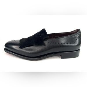 Salvatore Ferragamo Saturn Wingtip Fringe Black Leather Loafers US 7.5 - EU 41.5